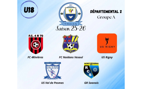 𝐔𝟏𝟖 - 𝐒𝐚𝐢𝐬𝐨𝐧 𝟐𝟎𝟐𝟓-𝟐𝟎𝟐𝟔 / Groupe A