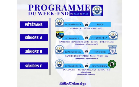Programme du week-end S37