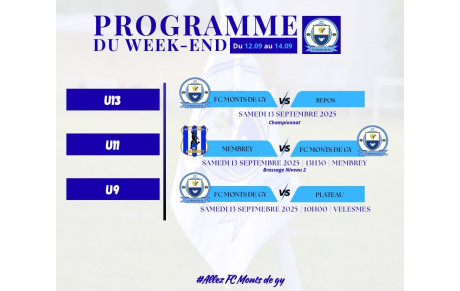Programme du week-end S37