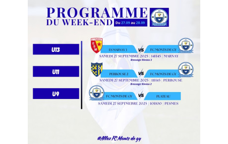 Programme du week-end S39