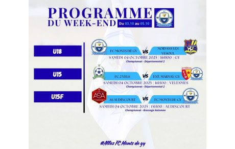 Programme du week-end S40