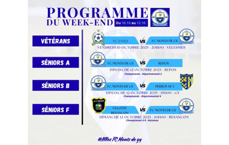 Programme du week-end S41