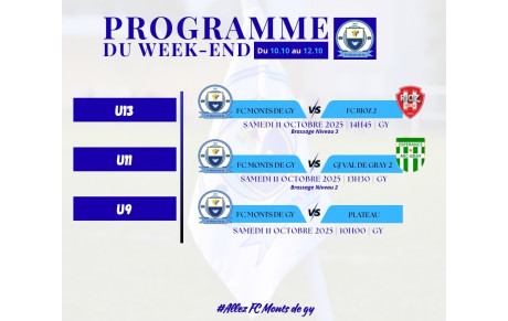 Programme du week-end S41