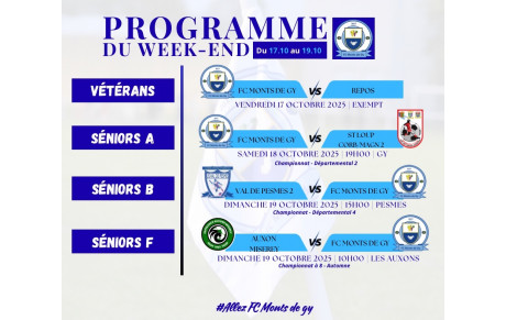 Programme du week-end S42