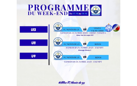 Programme du week-end S42