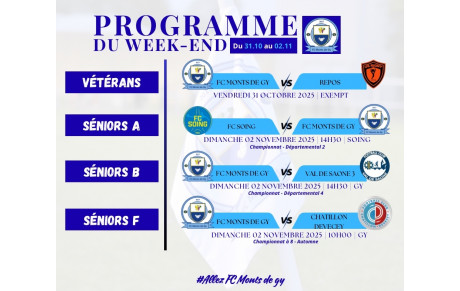 Programme du week-end S44