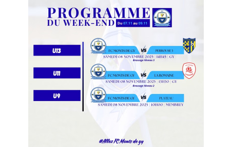 Programme du week-end S45