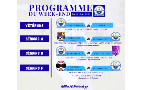 Programme du week-end S48