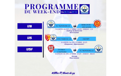 Programme du week-end S49