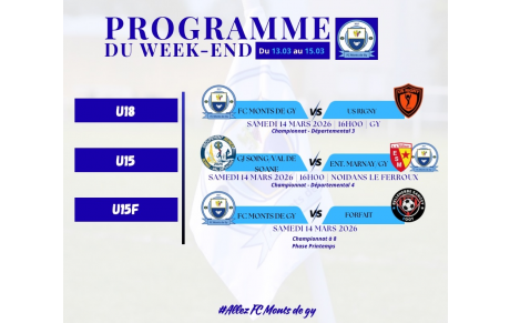 Programme du week-end S11