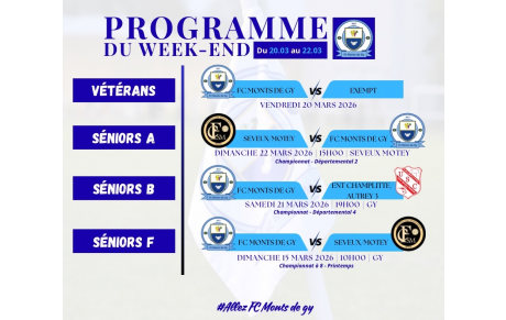 Programme du week-end S12