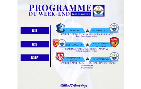 Programme du week-end S12