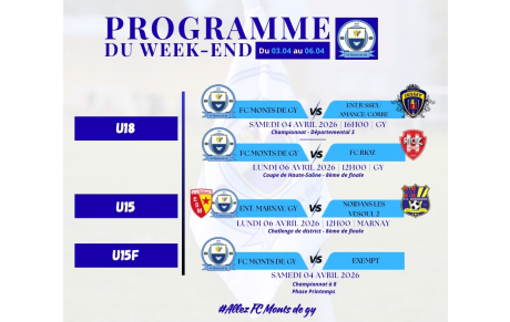 Programme du week-end S14