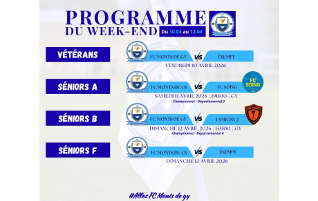 Programme du week-end S15
