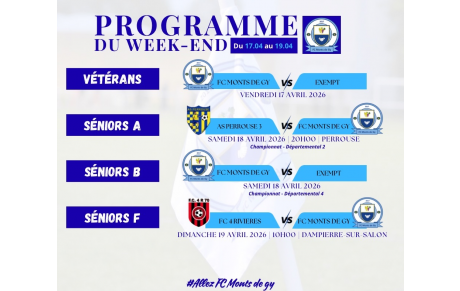Programme du week-end S16