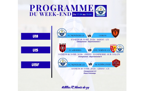 Programme du week-end S16