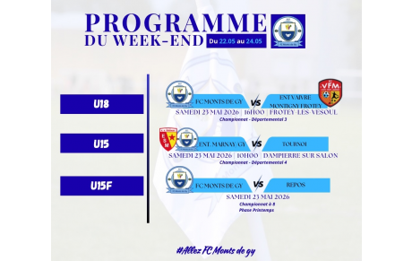 Programme du week-end S21